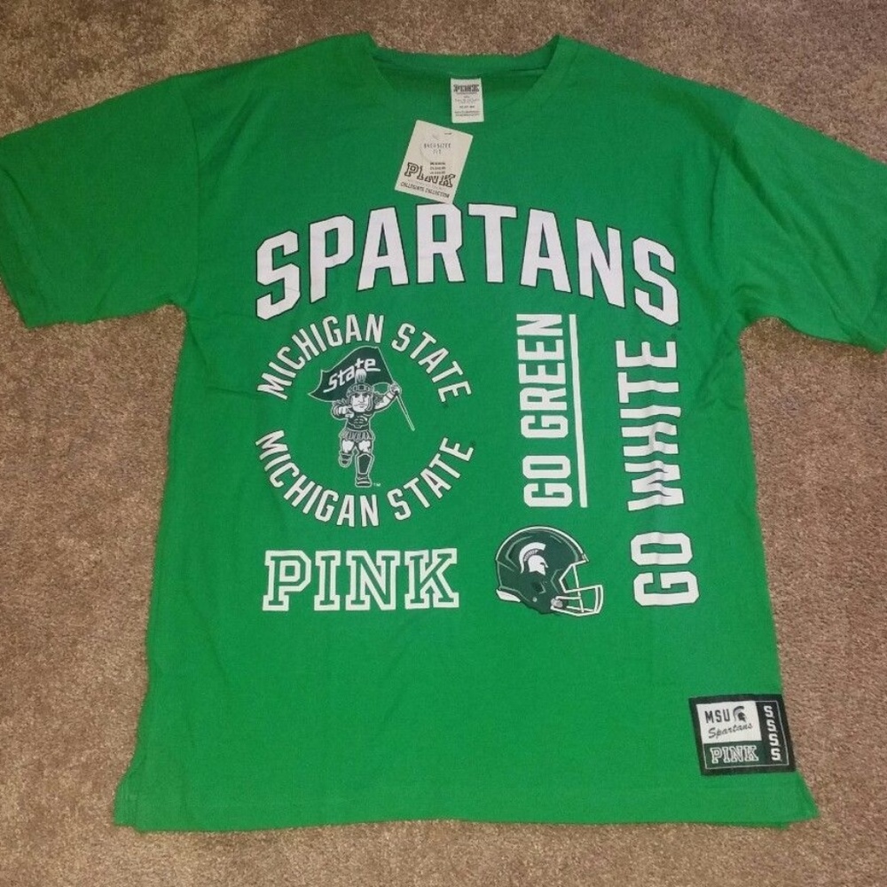 NWT Victoria's Secret PINK MSU Spartans tee shirt